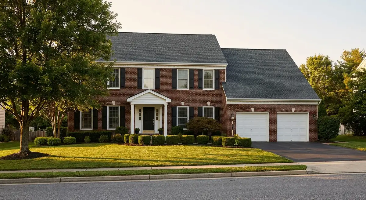 Completed brick colonial roof in Middletown, DE