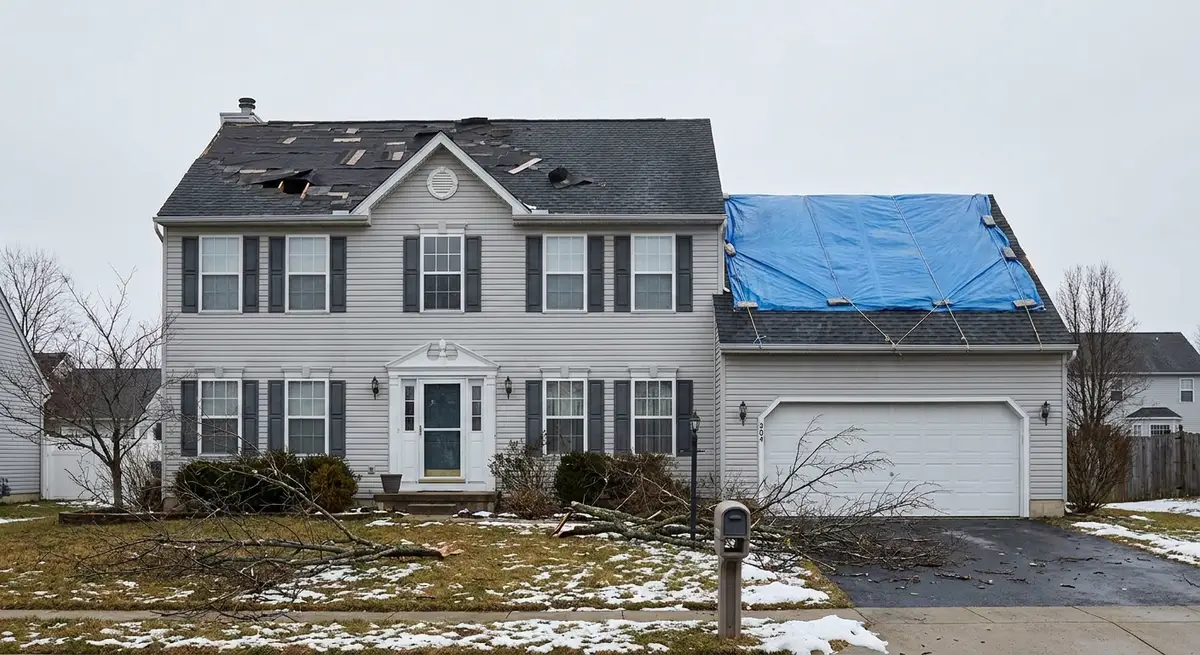 Winter storm damage roof restoration in Delaware